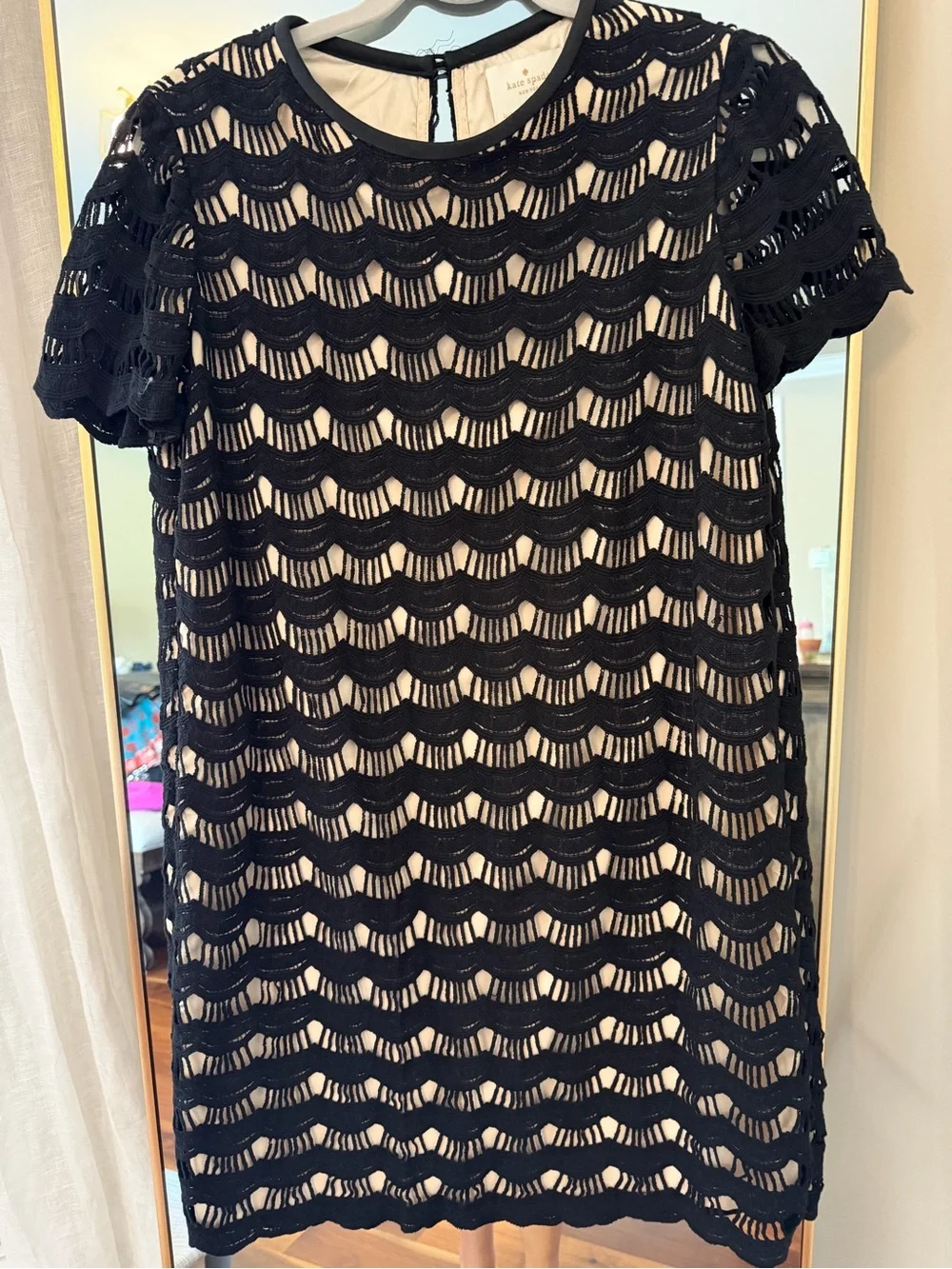 Kate Spade Lace Overlay Short Sleeve Shift Dress